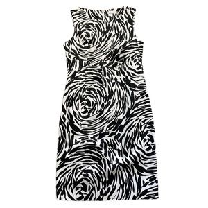 Calvin Klein Black and White Sheath Dress Size 10 EUC